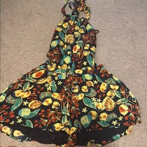 Free People Black Combo Coral Tides Romper